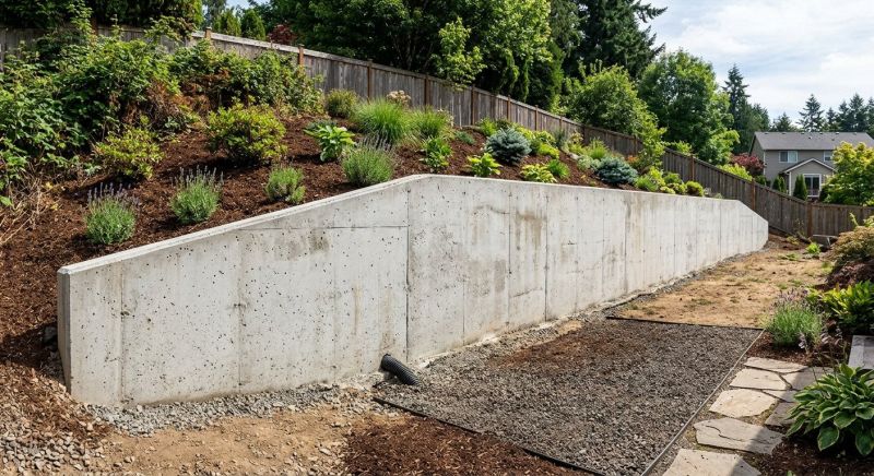 Concrete Retaining Wall Installation