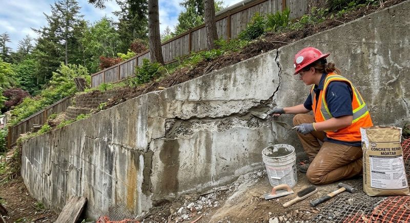 Concrete Retaining Wall Installation