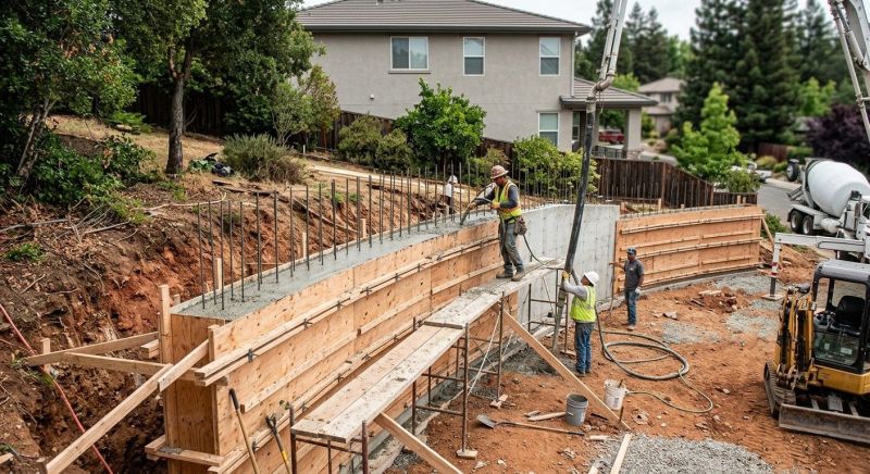 Concrete Retaining Wall Installation