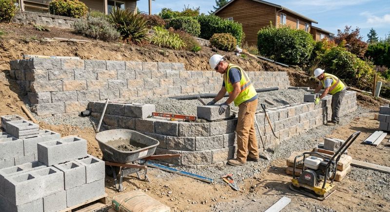 Concrete Retaining Wall Installation