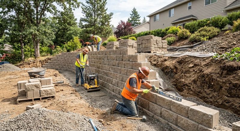 Concrete Retaining Wall Installation
