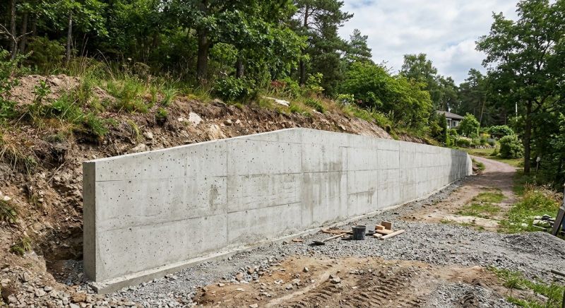 Concrete Retaining Wall Installation