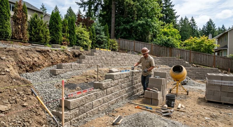 Concrete Retaining Wall Installation