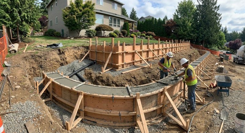 Concrete Retaining Wall Installation